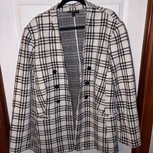Lane Bryant Black and White Plaid Blazer